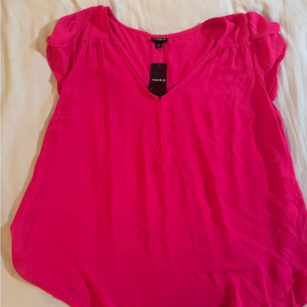 Torrid Fuchsia Harper Georgette Blouse for Women